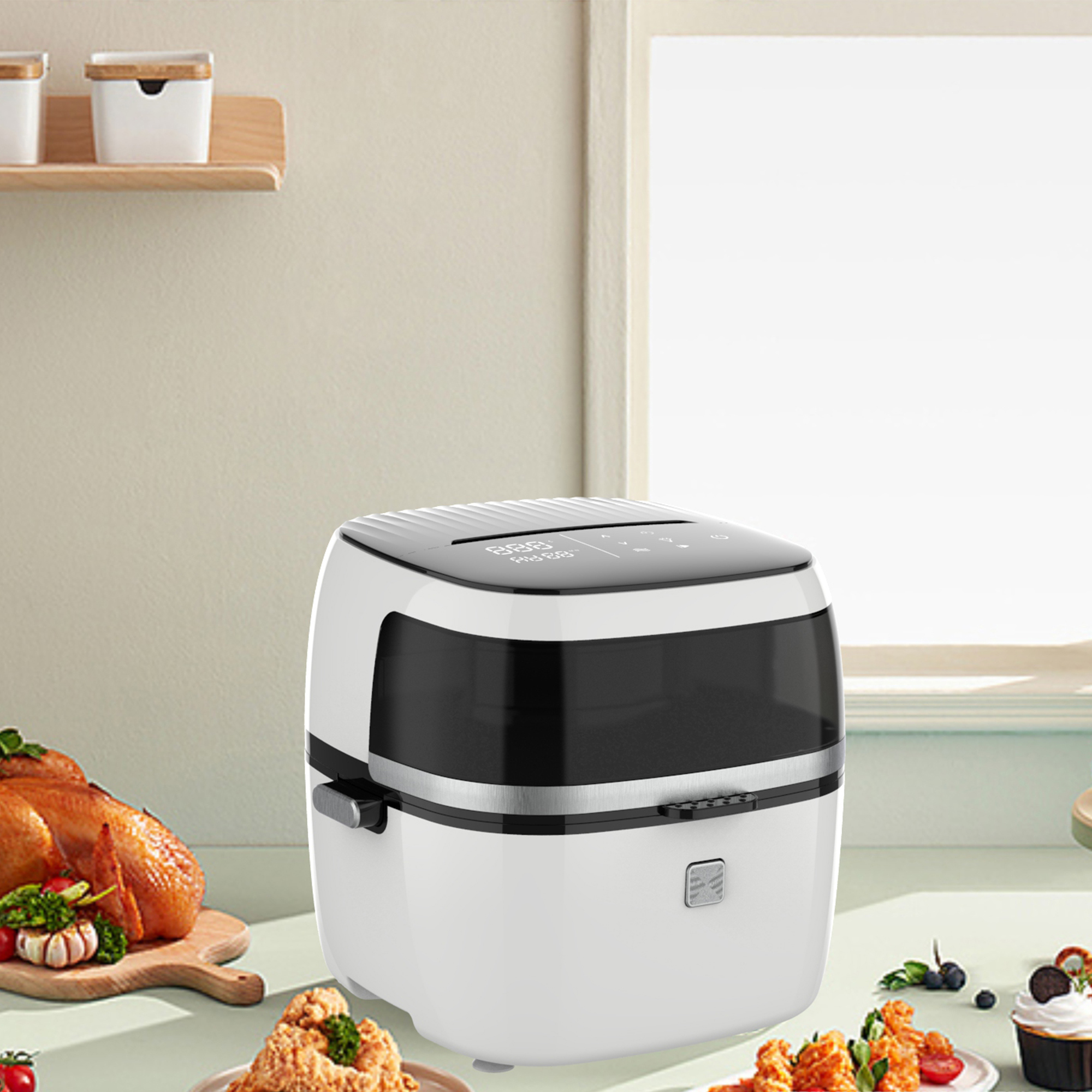 2022 Üst Dokunmatik Panel Ayarlanabilir Sıcaklık Elektrik Hava Fritöz Pişirme Makinesi YYZG-650A